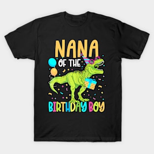 Nana Of The Birthday Boy Family Matching Dinosaur Squad T-Shirt